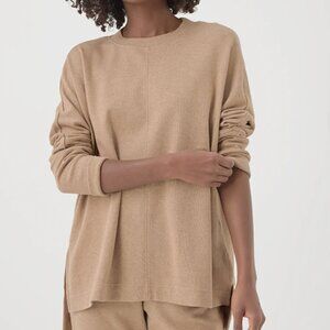 Pact womens airplane long sleeve poncho sesame heather M/L